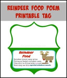 reindeer food poem printable     reindeer food