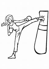 Punching Boxer Hitting sketch template