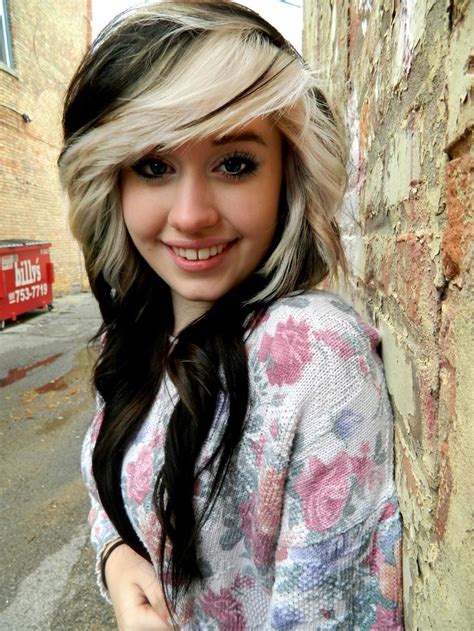 black hair with blonde highlights for 2014 hairstyles black and blonde emo girls and my hair