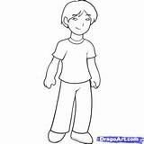 Draw Person Drawing Simple Man Kids Easy Coloring Cartoon People sketch template