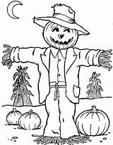 Scarecrow Coloring Pages Printable Kids Scarecrows Halloween Pumpkin Color Fun Preschool Fall Colouring Print Cute Sheets Template Thanksgiving Activity Adults sketch template