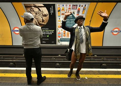 World Unites For 10th Annual No Trousers Tube Ride As Commuters Get