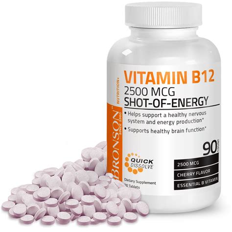 vitamin  mcg shot  energy fast dissolve chewable cherry tablets energy production
