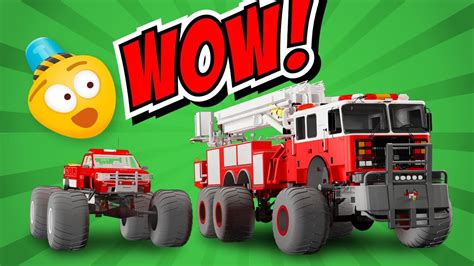 fire brigades monster trucks cartoon  kids  monster fire