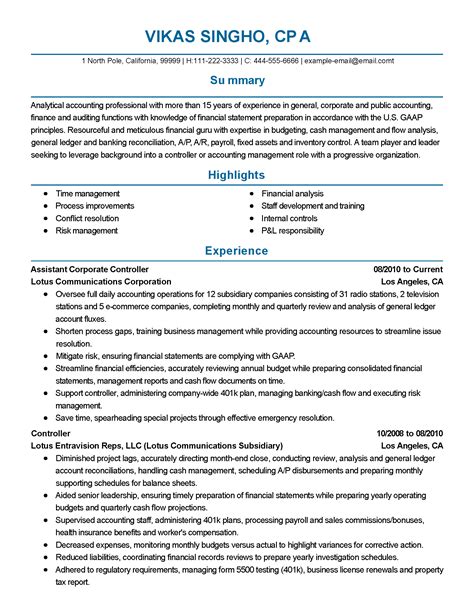 controller resume template kieferbaker