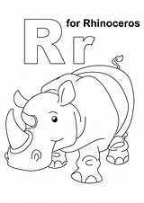 Letra Alphabet Rhino Momjunction sketch template