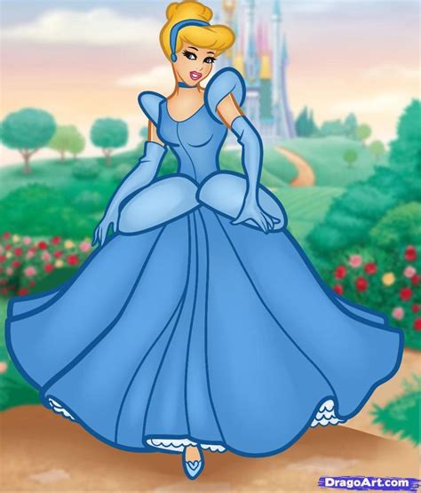 How To Draw Cinderella Step By Step Disney Princesses Cartoons Draw