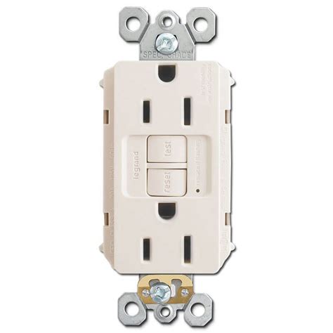 ground fault protected outlet  tr  test light almond