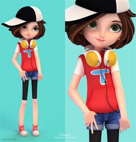 Girl 3d Cartoon Character 6