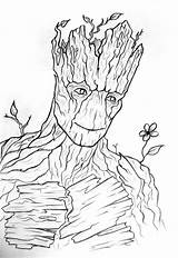 Groot Coloring Pages Drawing Marvel Baby Drawings Galaxy Guardians Am Printable Avengers Print Getdrawings Deviantart Kids Outlines Color Superhero Choose sketch template