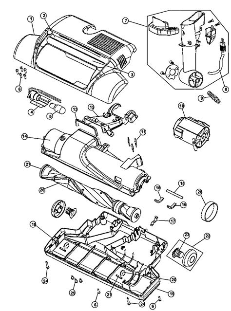 hoover hoover  windtunnel canister vacuum parts list schematic usa vacuum