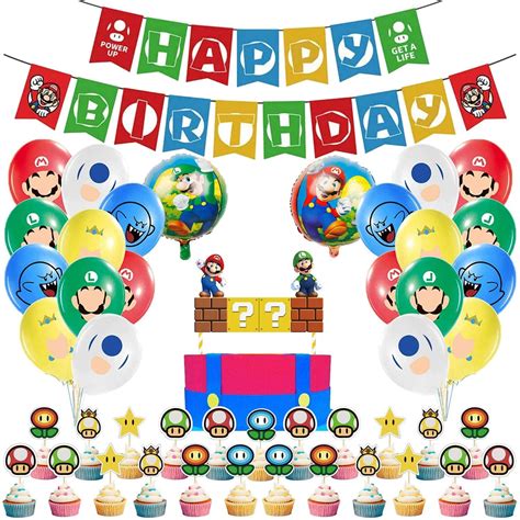 Super Mario Bros Birthday Party Supplies Pack 67pcs Set Including