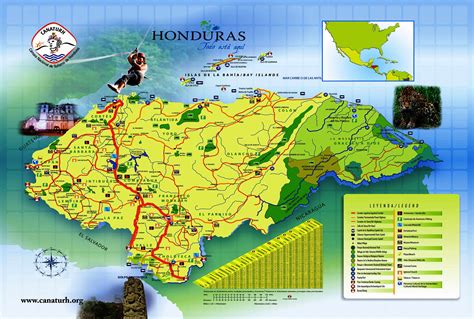mapa turistico de honduras mapa de honduras