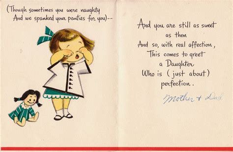 Vintage Hallmark 1950s Happy Birthday Daughter Greetings Card Etsy