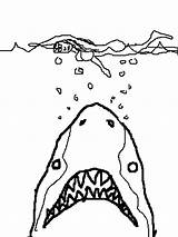 Coloring Jaws Shark Jaw Tocolor Spongebob Downloadable sketch template