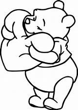 Pooh Winnie Wecoloringpage Whinnie Disneys Cuore Valentin Osos Dibujo Tiernos Animales sketch template