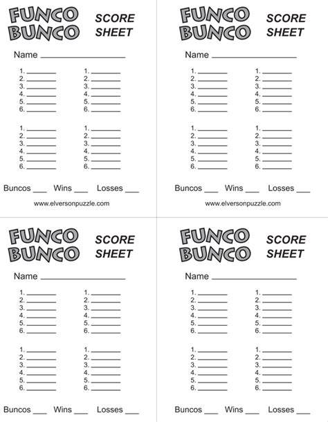 printable bunco score sheets  bunco score sheets bunco