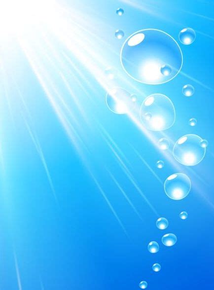 water background  bubbles  sunlight vector