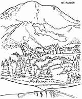 Coloring Pages Park Mountains National Arbor Mountain Mount Mt Printable Rainier Nature Sheets Smoky Tree Trees Glacier Adult Mckinley Book sketch template