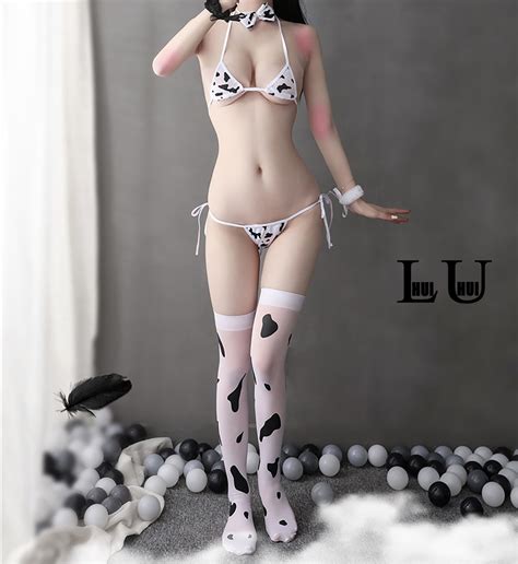 Cow Cosplay Costume Lingerie Setjapanese Anime Style Bikini Etsy
