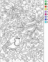 Coloring Color Number Winter Pages sketch template