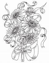 Bouquet Marguerite Artherapie sketch template