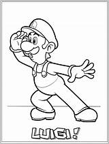 Coloring Luigi Pages sketch template