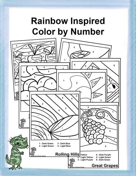 color  number rainbow colors etsy