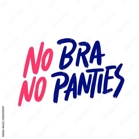 No Bra No Panties Sticker For Social Media Content Vector Hand Drawn