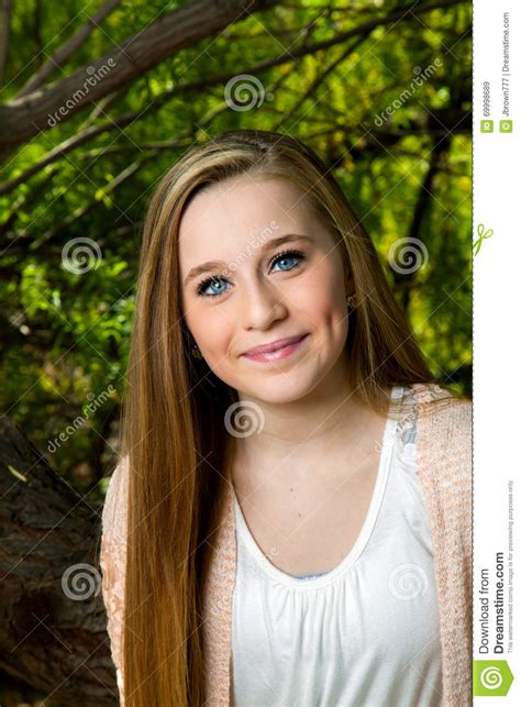 blond blue eyed teen stock image image of female