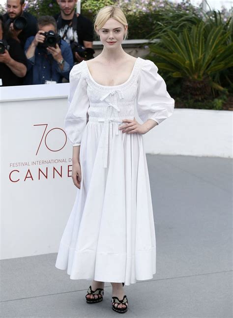elle fanning in alexander mcqueen at the 70th cannes film festival