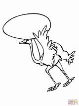 Ostrich Coloring Cartoon Egg Template Carring Its Printable African Animal Drawing Templates Online Nest Eggs Getdrawings sketch template