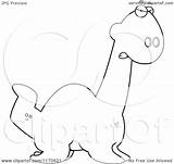 Dinosaur Plesiosaur Clipart Cartoon Mad Hungry Happy Outlined Coloring Vector Thoman Cory Sly Frightened Royalty Clipartof sketch template