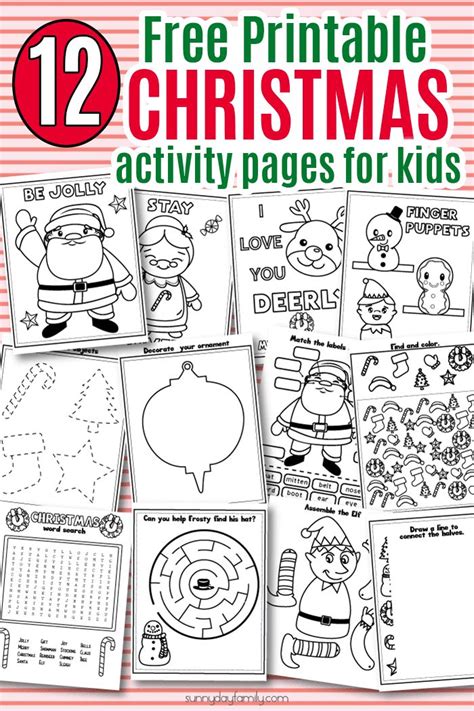 printable christmas activity pages  kids christmas