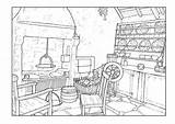 Colorare Wohnzimmer Kleurplaat Eeuw Woonkamer Jahrhundert Coloring Secolo 18esimo Soggiorno 18e Malvorlage Disegni Soffitta Schoolplaten Educolor Schulbilder Grote sketch template