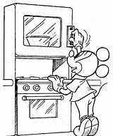 Coloring Cooking Pages Mickey Mouse Popular sketch template