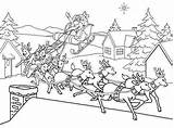 Reindeer Sleigh sketch template