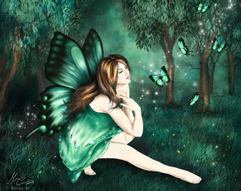 exotic fantasy fairies green fairy abstract beauty butterfli