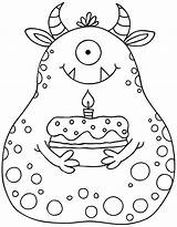 Monster Coloring Pages Monsters Birthday Cute Para Party Google Colouring Templates Katehadfielddesigns Pintar Printable Happy Cartoon Little Funny Clipart Kids sketch template