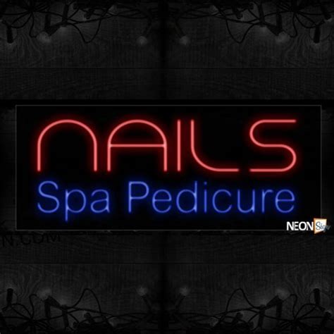 nails spa pedicure  red  blue neon sign neonsigncom