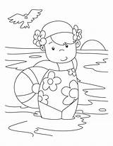 Coloring Pool Swimming Pages Kids sketch template