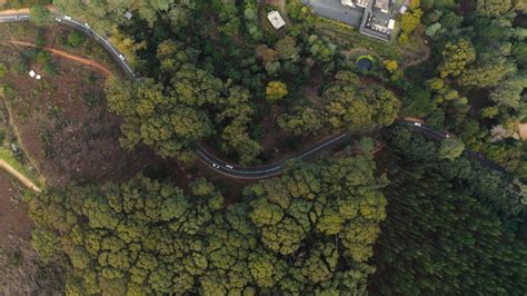 cars  mountain road captured  drone  stock video