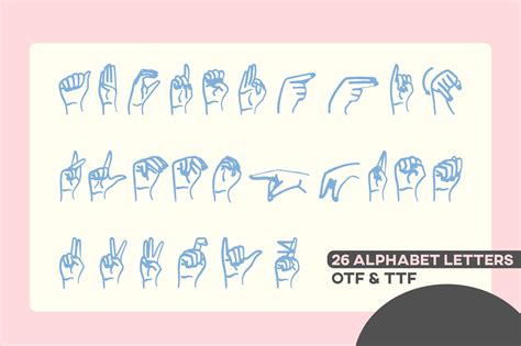 asl font american sign language symbols alphabet numbers