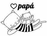 Colorare Gatto Papai Disegni Colorier Acolore Bacio Paterno Figli Figlia Corbata Papà Hijo Coloritou sketch template