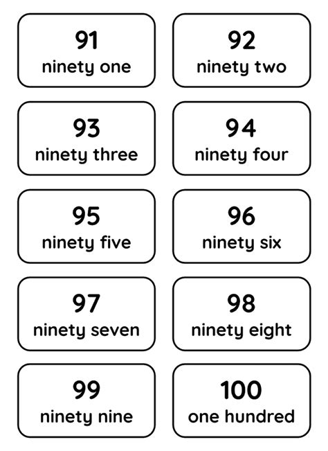 numbers  words printable