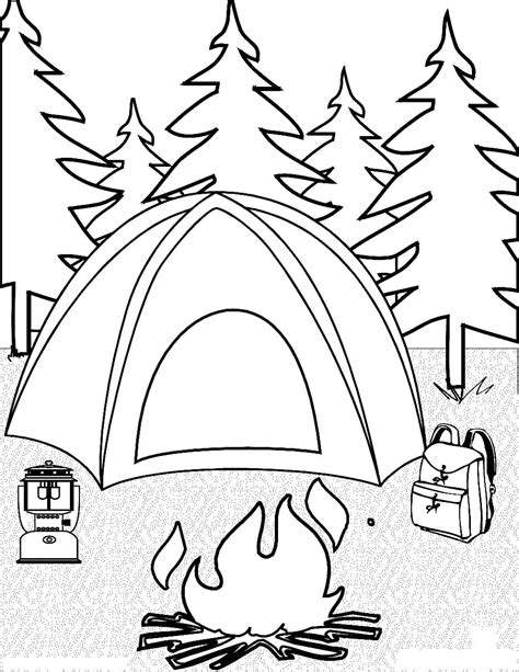 camping  coloring page  print  color