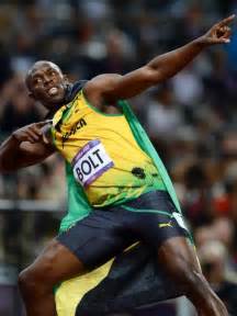 who else jamaica s usain bolt strikes his trademark pose after his 100m triumph abc news