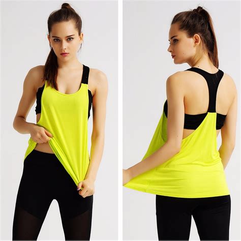 yellow sports running vests fitness tank tops women bralette bra tops