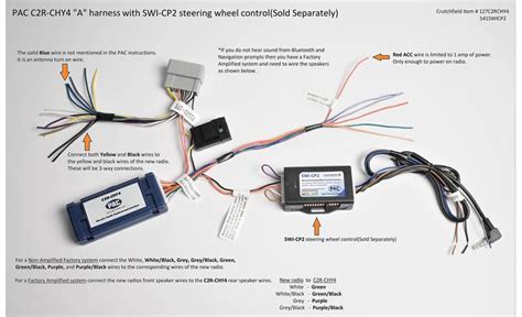 pac cr chy wiring interface connect   car stereo  retain  factory amplifier