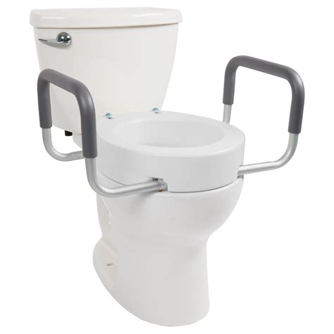 medline toilet seat riser raised toilet seat  handles  handicapped handicap bathroom